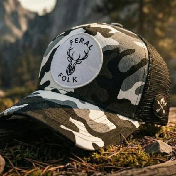 Drop 001: The URBAN STAG 'Wild Roots' Camo Trucker