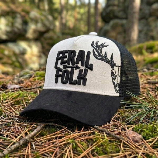 Drop 002: Skull "Stag" Trucker - Bone White